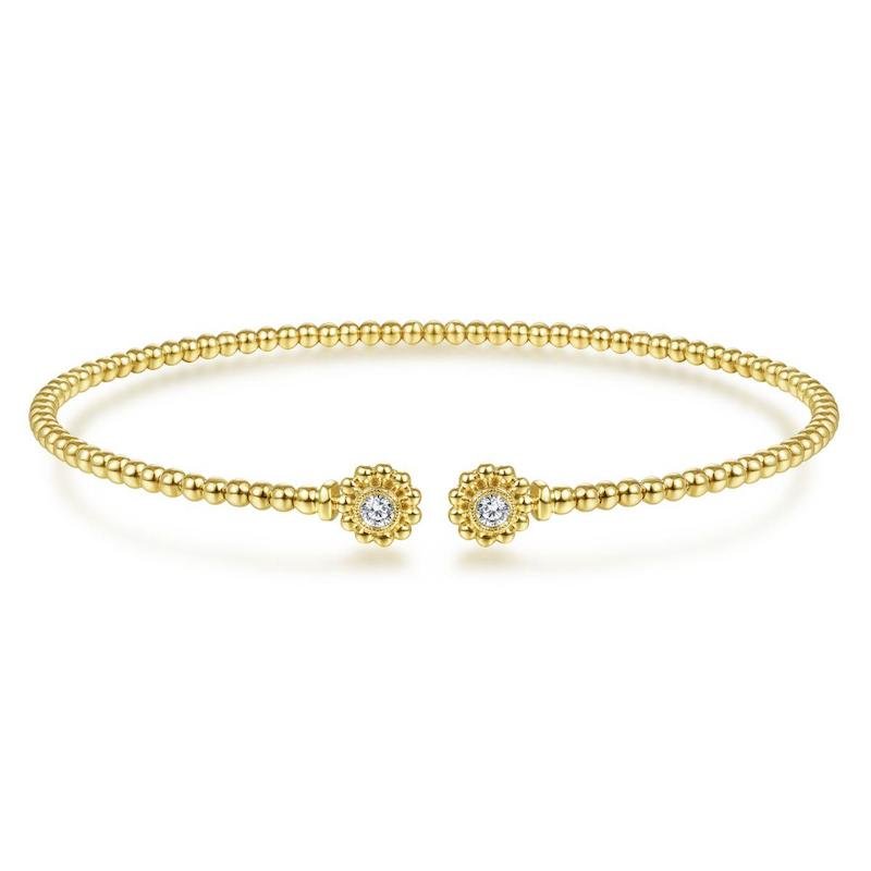 Gabriel & Co. 14k Yellow Gold Bujukan Diamond Bangle Bracelet - Tivoli Jewelers