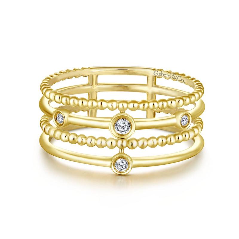 Gabriel & Co. 14k Yellow Gold Constellations Diamond Ring - Tivoli Jewelers