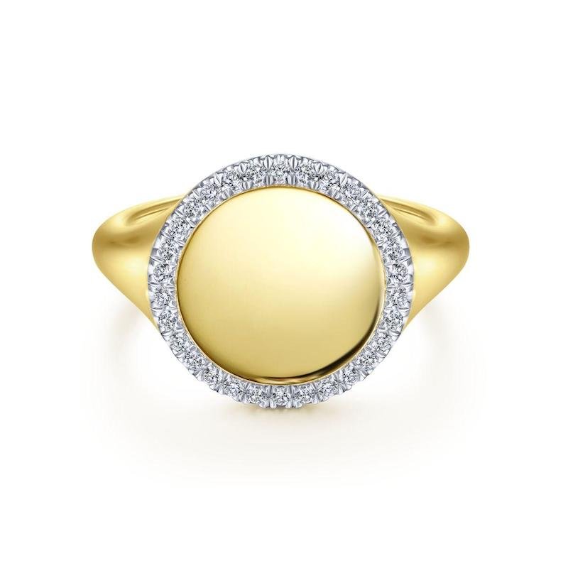 Gabriel & Co. 14k Yellow Gold Contemporary Diamond Ring - Tivoli Jewelers