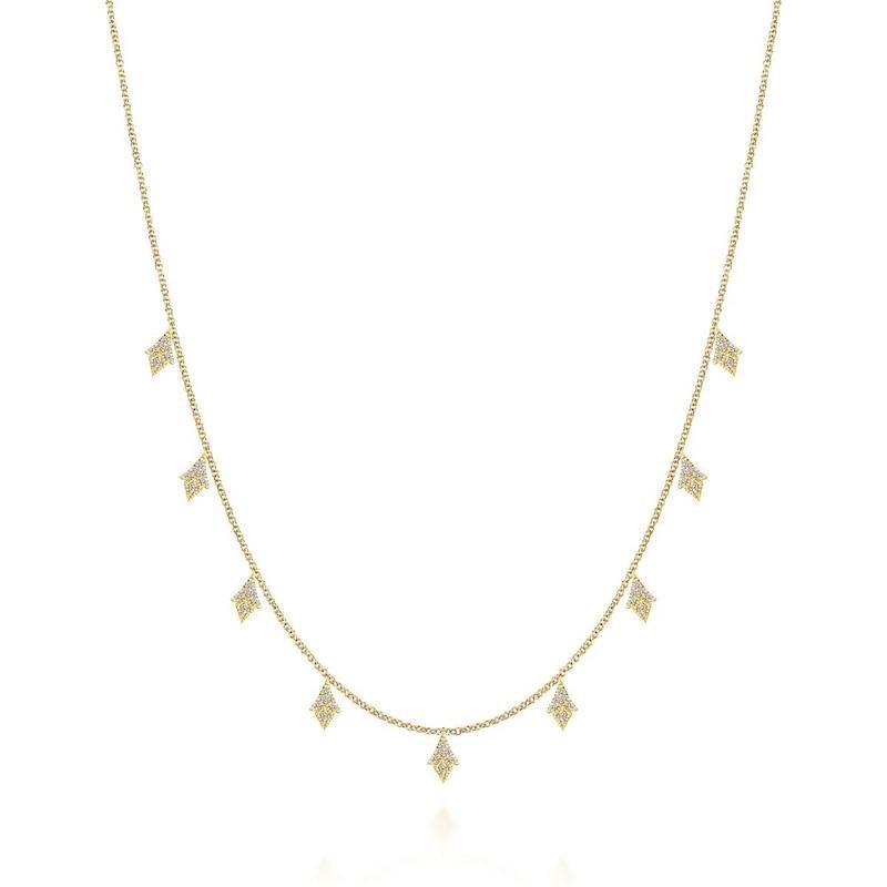 Gabriel & Co. 14k Yellow Gold Kaslique Diamond Necklace - Tivoli Jewelers