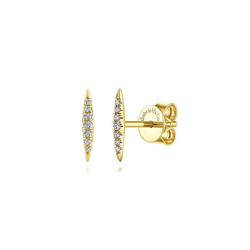 Gabriel & Co. 14k Yellow Gold Kaslique Diamond Stud Earrings - Tivoli Jewelers