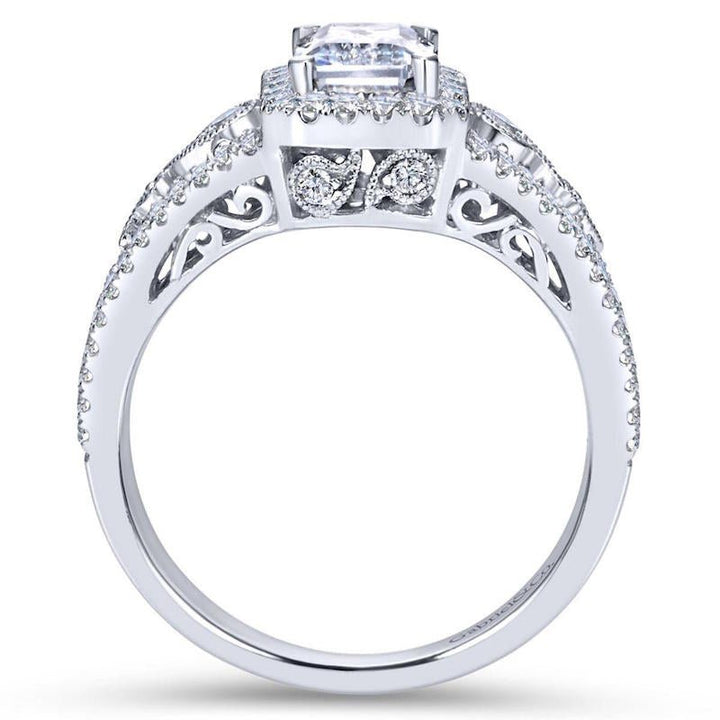 Gabriel & Co. 18K White Gold Contemporary Halo Engagement Ring - Tivoli Jewelers