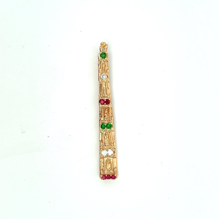 Gold Giglio Charm with Italian Flag Color Stone - Tivoli Jewelers