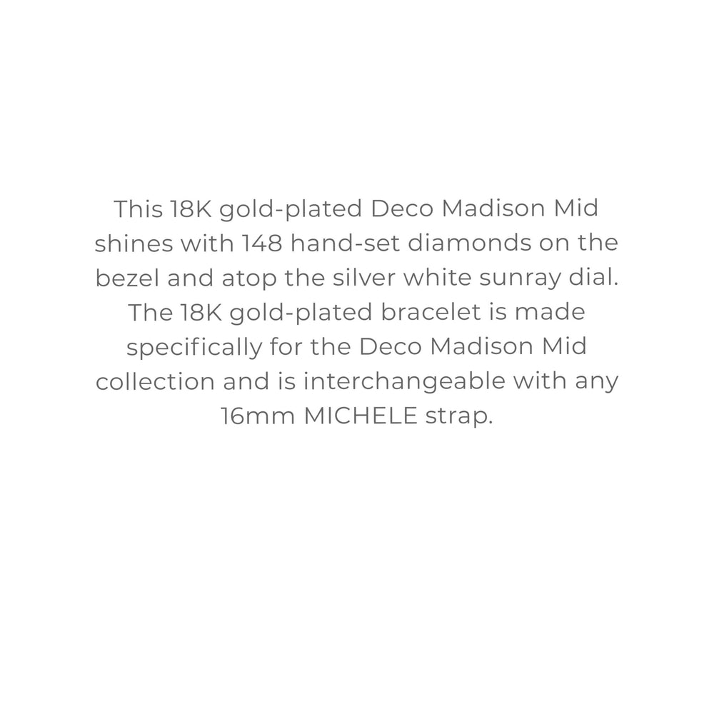 Michele Deco Madison Mid Two-Tone 18K Gold Diamond Dial Watch - Tivoli Jewelers