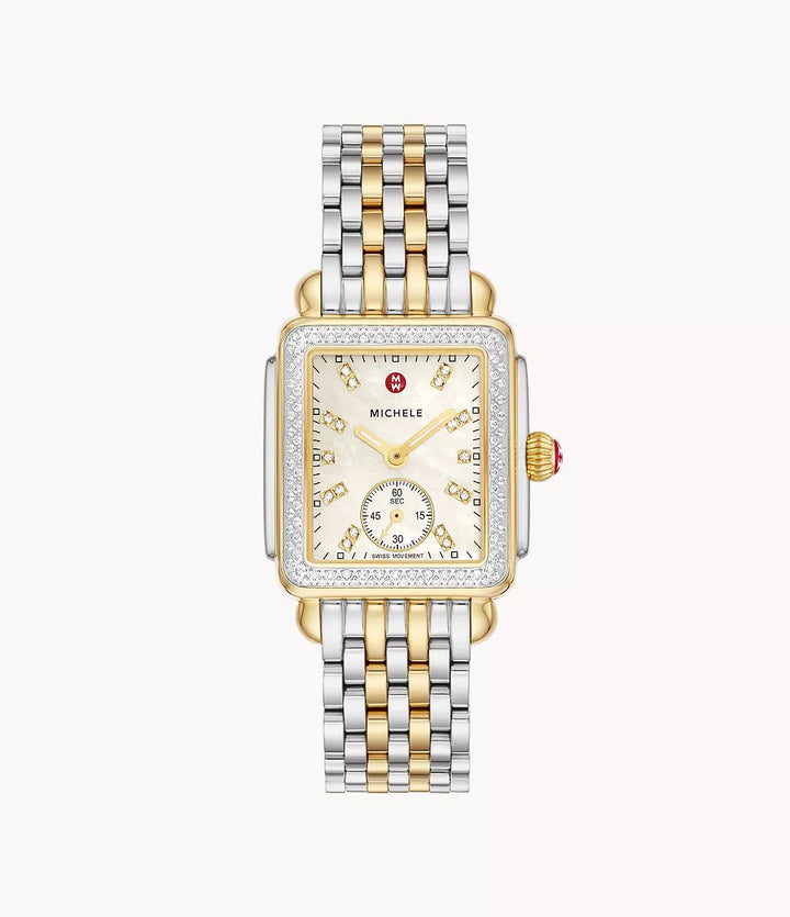 Michele Deco Mid Two-Tone Diamond Stainless Steel Watch - Tivoli Jewelers