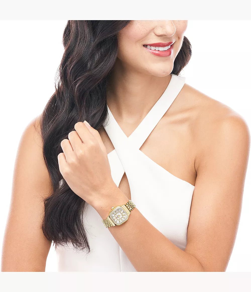 Michele Meggie Gold Diamond Stainless Steel Watch - Tivoli Jewelers