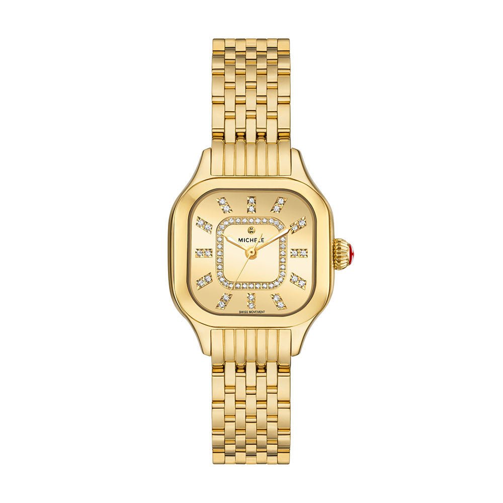 Michele Meggie Gold Tone Gold Dial Watch - Tivoli Jewelers