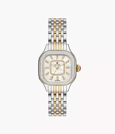 Michele Meggie Two-Tone 18K Gold-Plated Diamond Dial Watch - Tivoli Jewelers