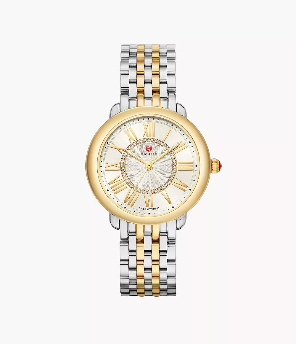 Michele Serein Mid 18k Gold-Plated Diamond Watch - Tivoli Jewelers