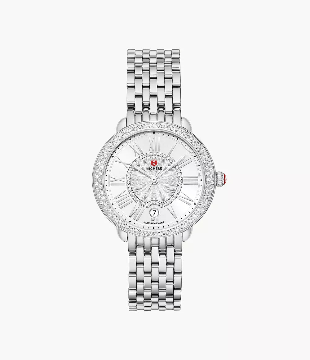 Michele Serein Mid Stainless Steel Diamond Watch - Tivoli Jewelers