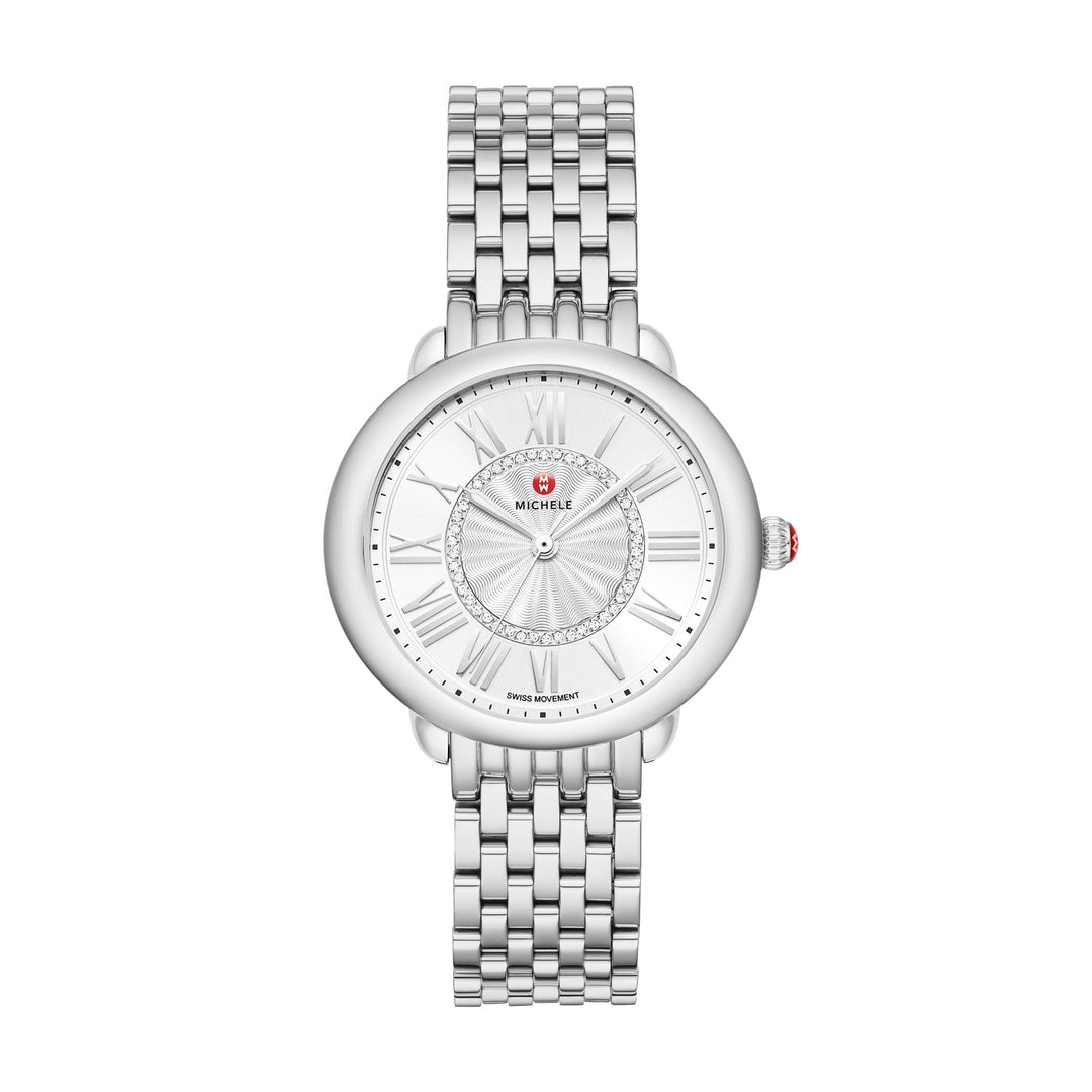 Michele Serein Mid Steel Diamond Dial Watch - Tivoli Jewelers