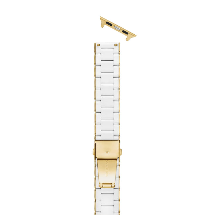 Michele White and Gold-Tone Bracelet Band for Apple Watch® - Tivoli Jewelers