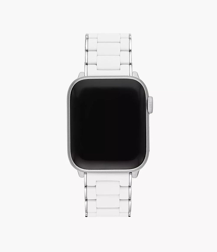 Michele White and Stainless Silicone-Wrapped Bracelet Band for Apple Watch® - Tivoli Jewelers
