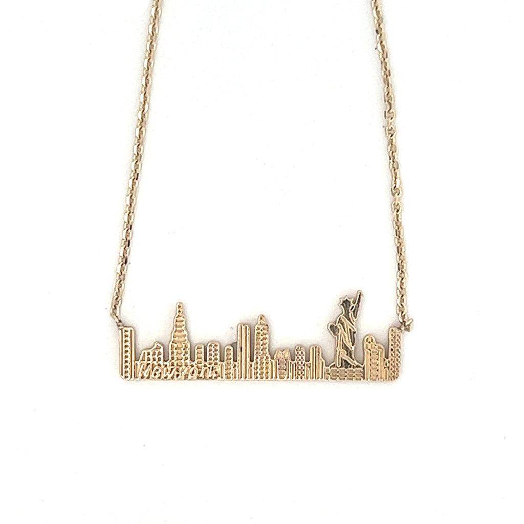 New York City Skyline Pendant in 14K Yellow Gold – Tivoli Jewelers New York City Skyline Pendant in 14K Yellow Gold – Tivoli Jewelers