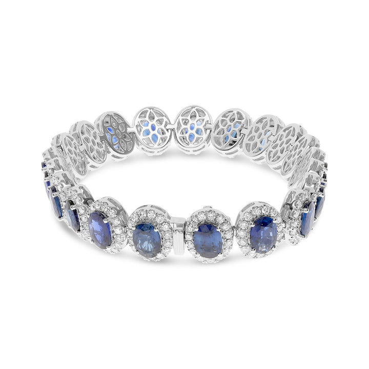Oval Blue Sapphire and Diamond Bracelet - Tivoli Jewelers