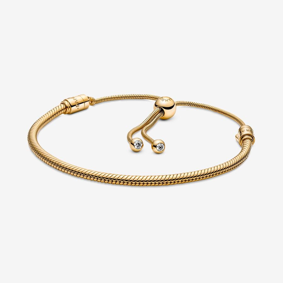 Snake Chain Bracelet Gold Pandora Bangle Bracelets Pandora Moments