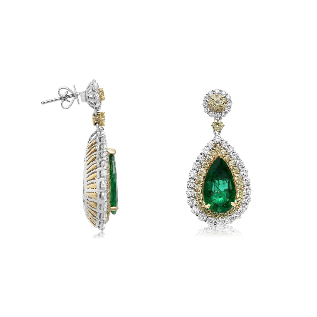 Pear-shaped Emerald Drop Earrings - Tivoli Jewelers