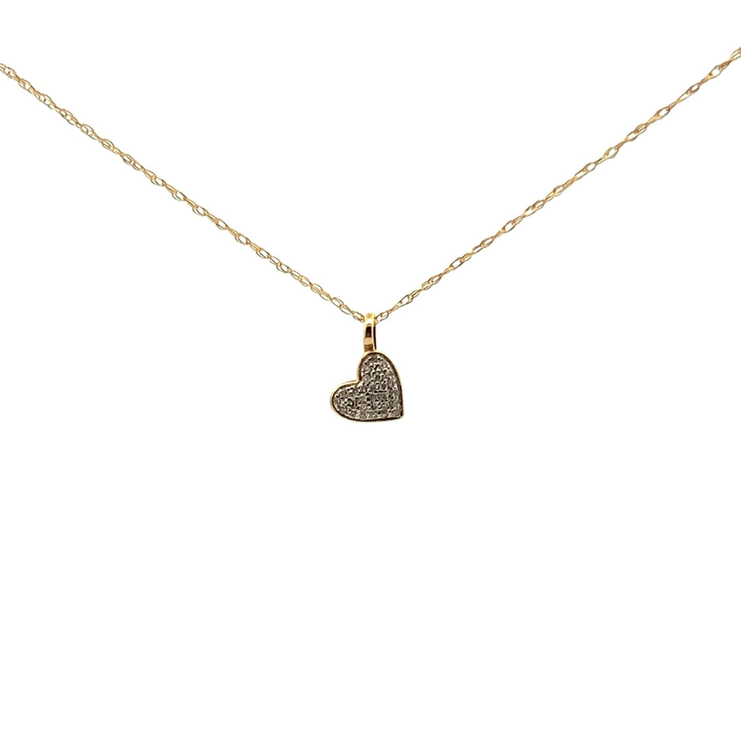 Tiny Diamond Paved Heart Necklace - Tivoli Jewelers