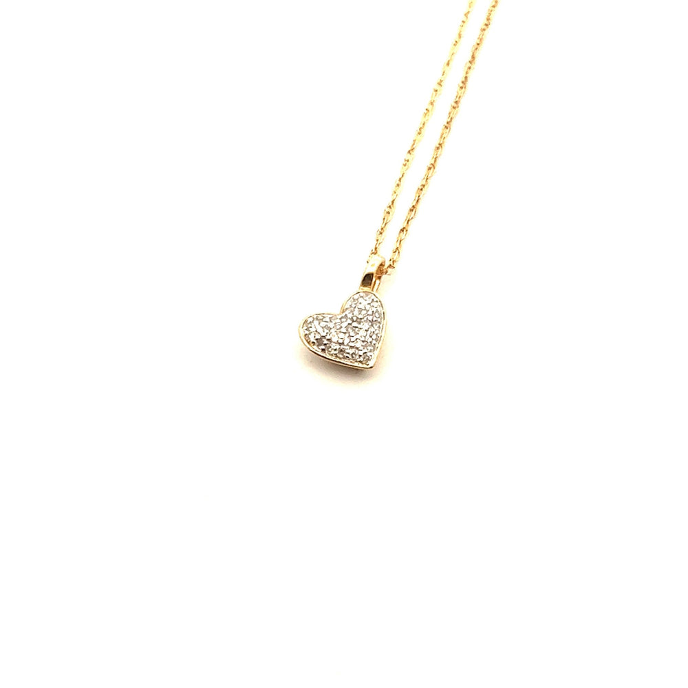 Tiny Diamond Paved Heart Necklace - Tivoli Jewelers